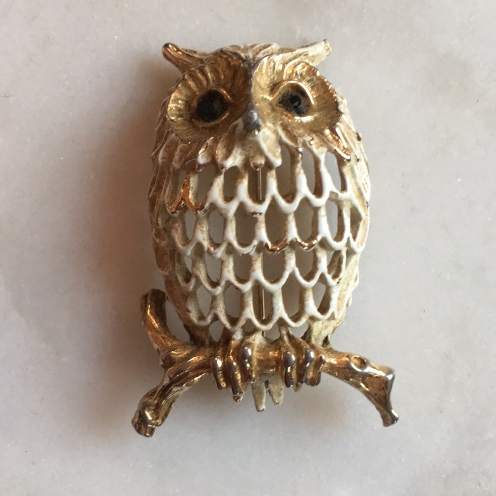 Vintage Napier Owl Brooch Pin